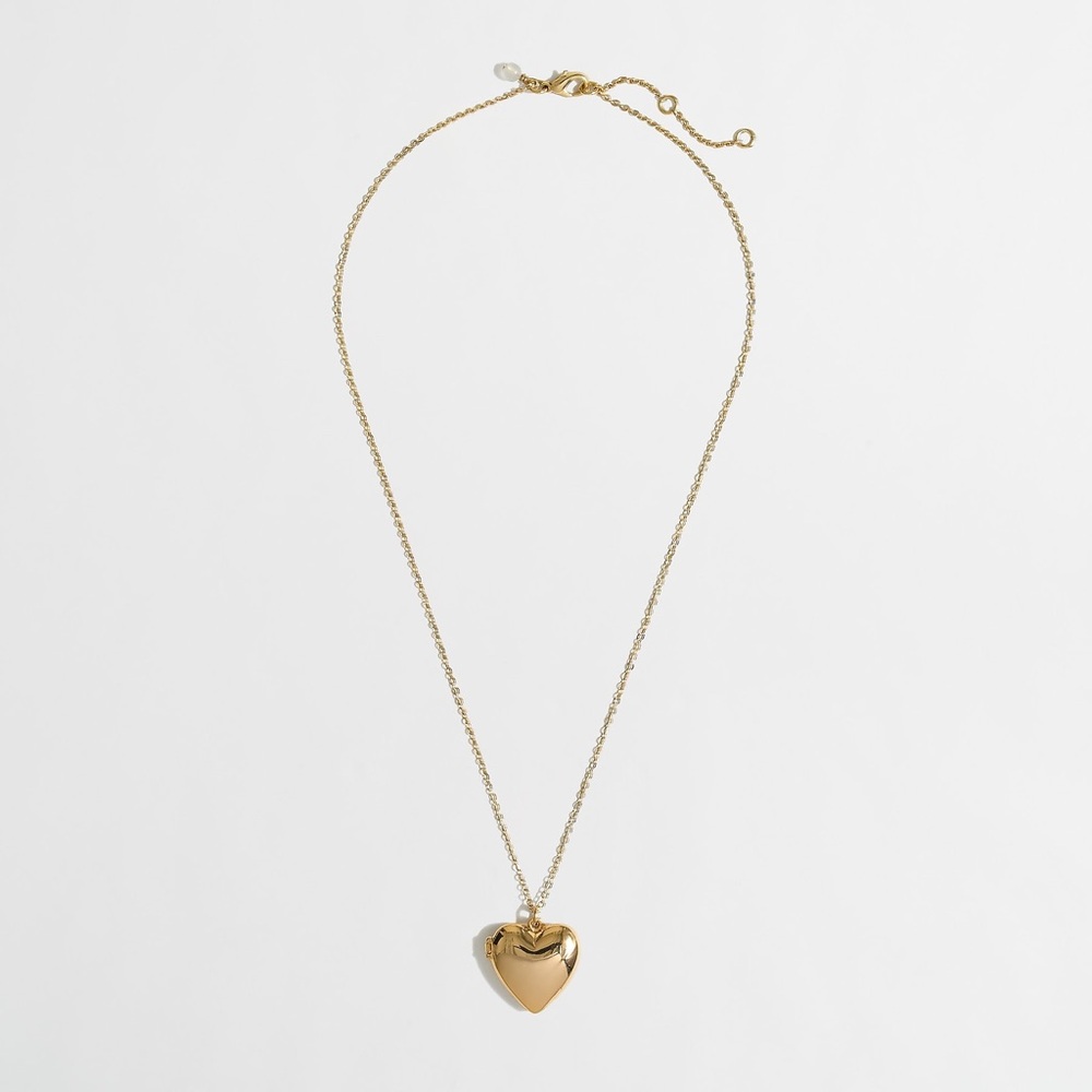 NWT J.Crew Crewcuts Girls' Gold Plated heart locket necklace does not open
